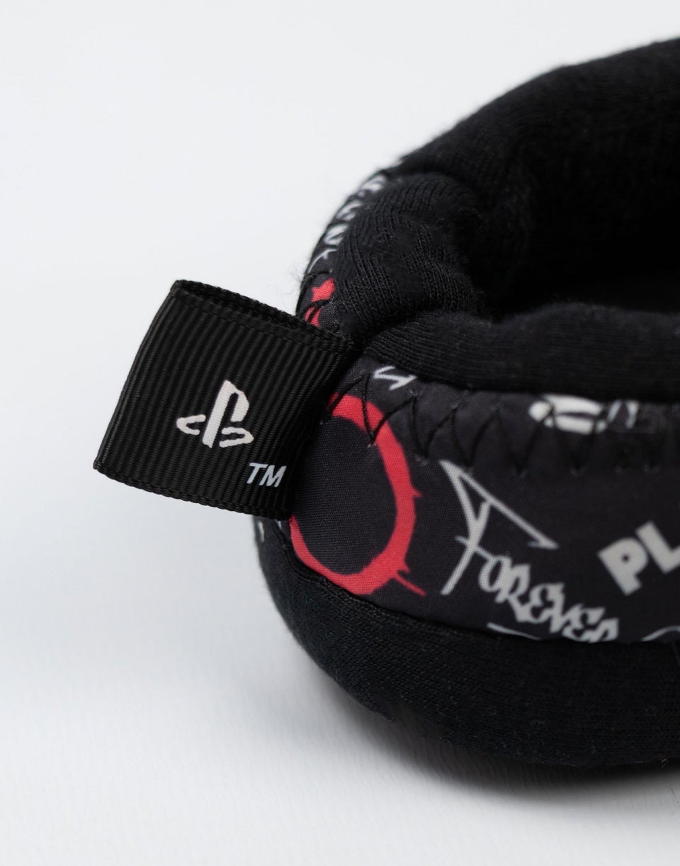 PlayStation Kids Black Graphics Loafer Slippers (Older 12-5 years )