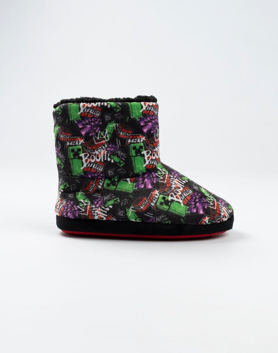 Minecraft Kids Multicolor Slipper Boots (Older 11-5 years)
