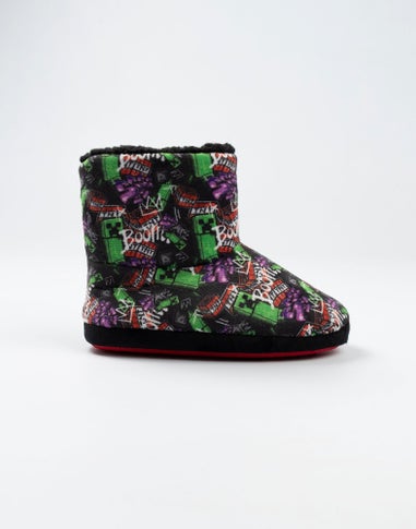 Minecraft Kids Multicolor Slipper Boots (Older 11-5 years)