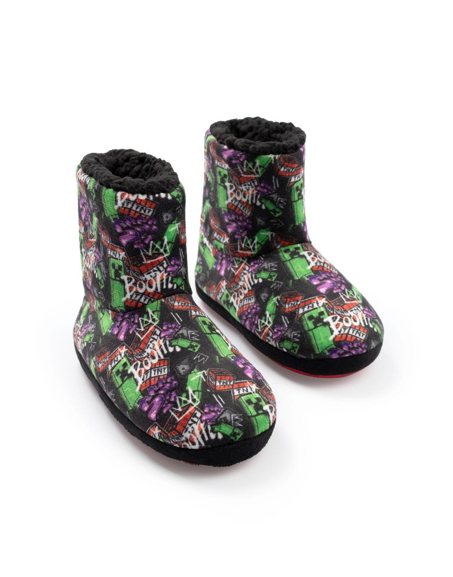 Minecraft Kids Multicolor Slipper Boots (Older 11-5 years)