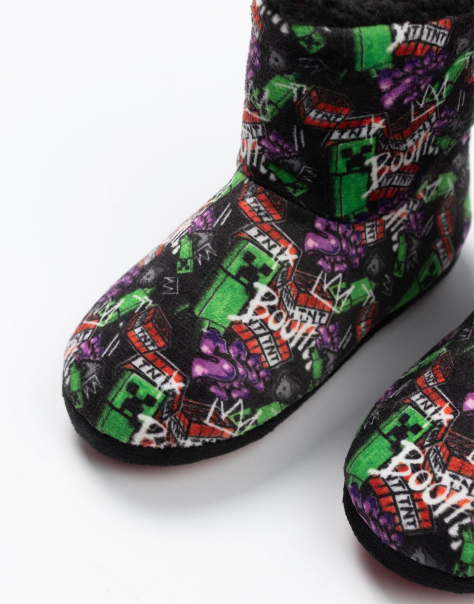 Minecraft Kids Multicolor Slipper Boots (Older 11-5 years)