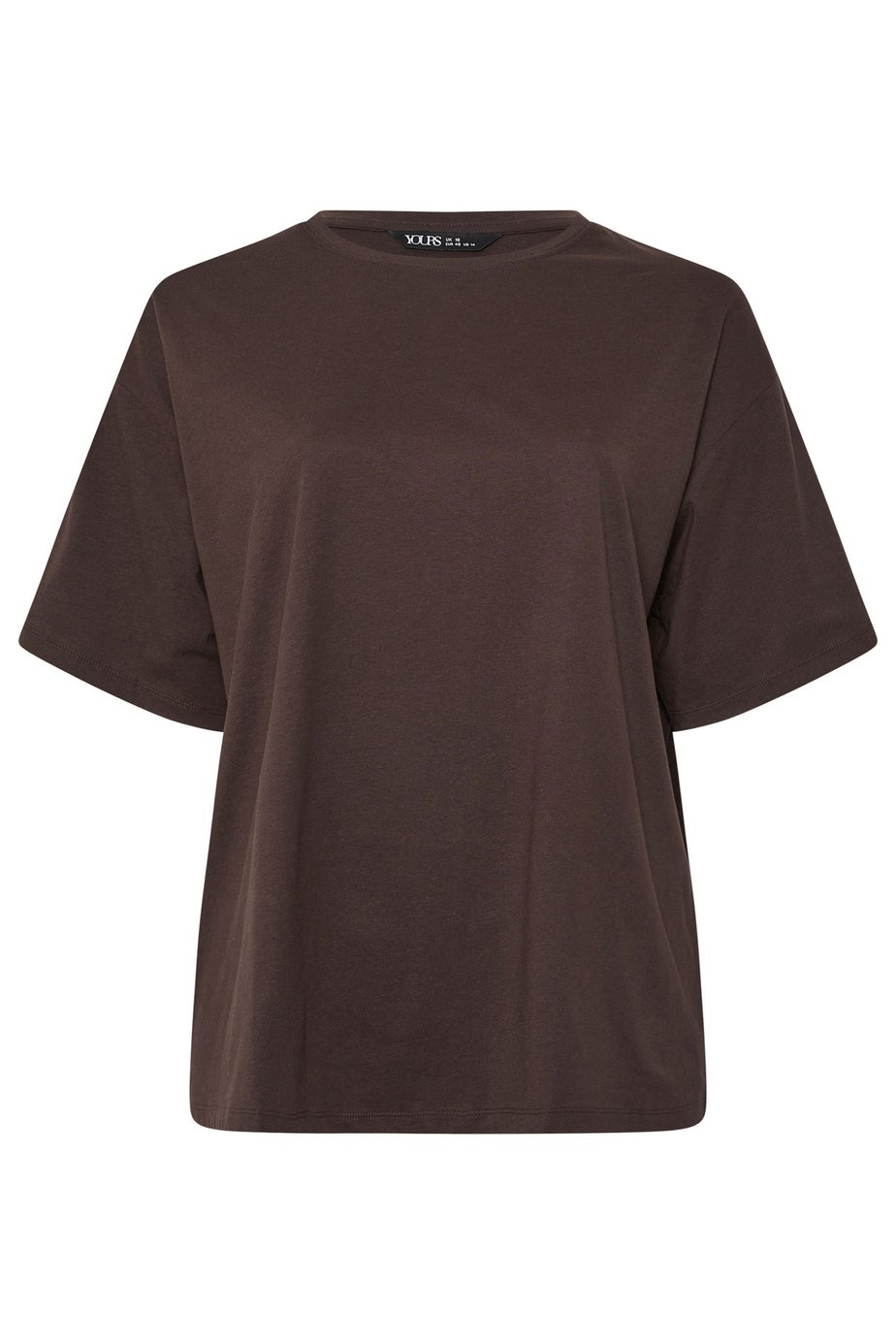 Yours Curve Chocolate Brown Relaxed Longline T-Shirt