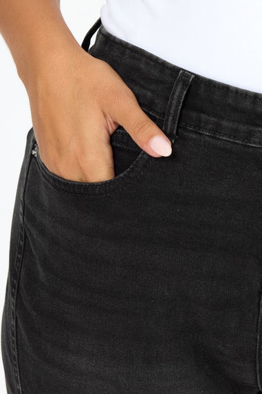 Yours Curve Black Washed Carrot Leg Jeans