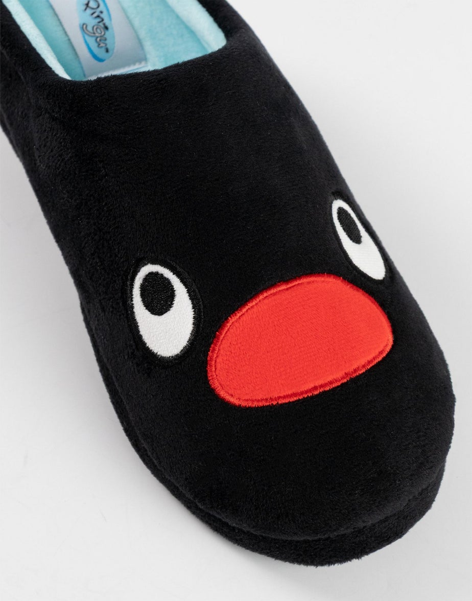Pingu Black Mule Slippers