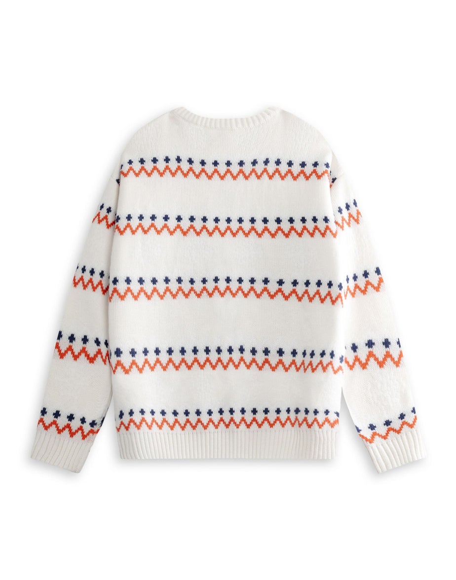 Bluey Cream With Multicolored Stripes Christmas Jumper