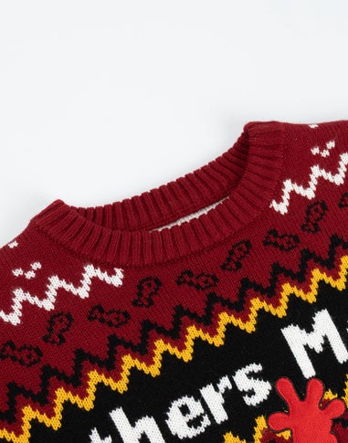 Wallace And Gromit Maroon With Multicolour Details Christmas Jumper