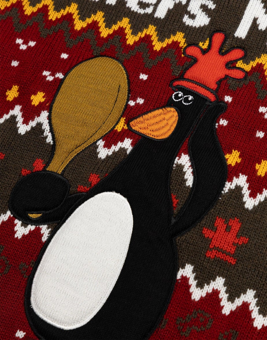 Wallace And Gromit Maroon With Multicolour Details Christmas Jumper