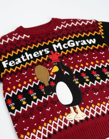 Wallace And Gromit Maroon With Multicolour Details Christmas Jumper