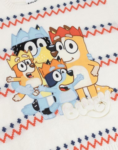 Vanilla Underground Bluey Kids Cream Christmas Jumper (2-7yrs)