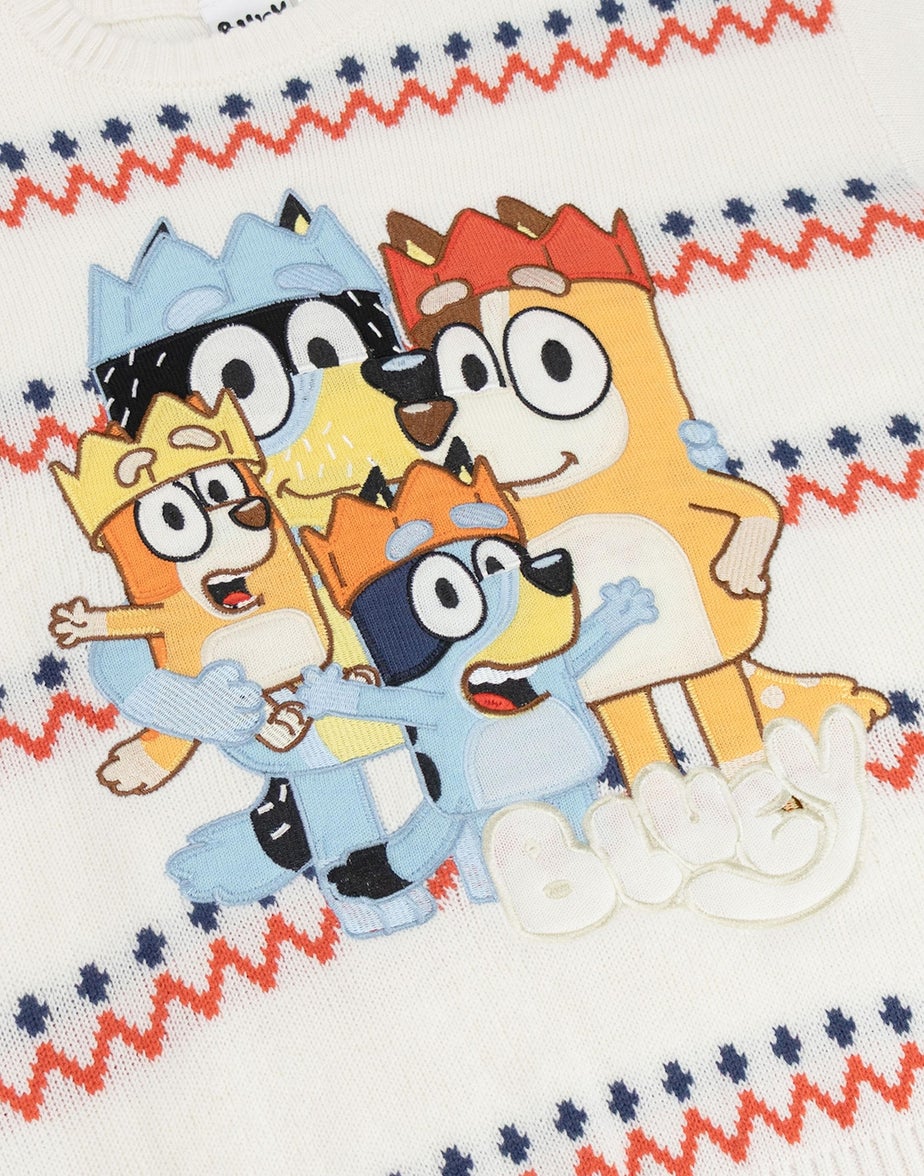 Vanilla Underground Bluey Kids Cream Christmas Jumper (2-7yrs)