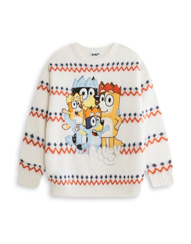 Vanilla Underground Bluey Kids Cream Christmas Jumper (2-7yrs)