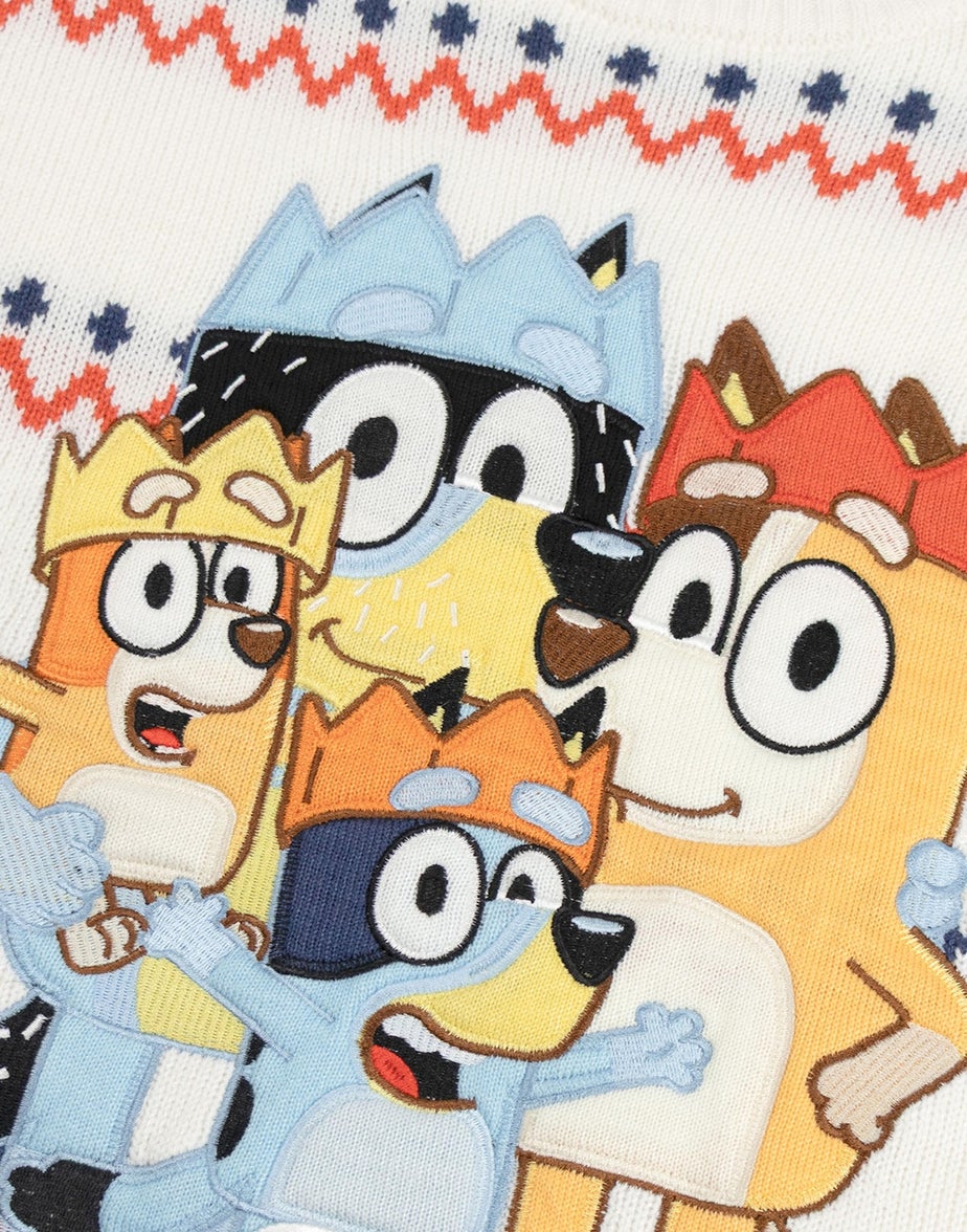 Vanilla Underground Bluey Kids Cream Christmas Jumper (2-7yrs)