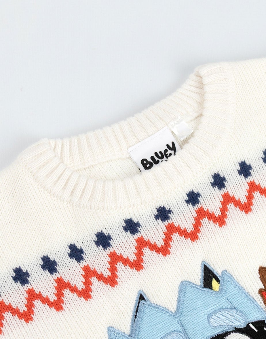 Vanilla Underground Bluey Kids Cream Christmas Jumper (2-7yrs)