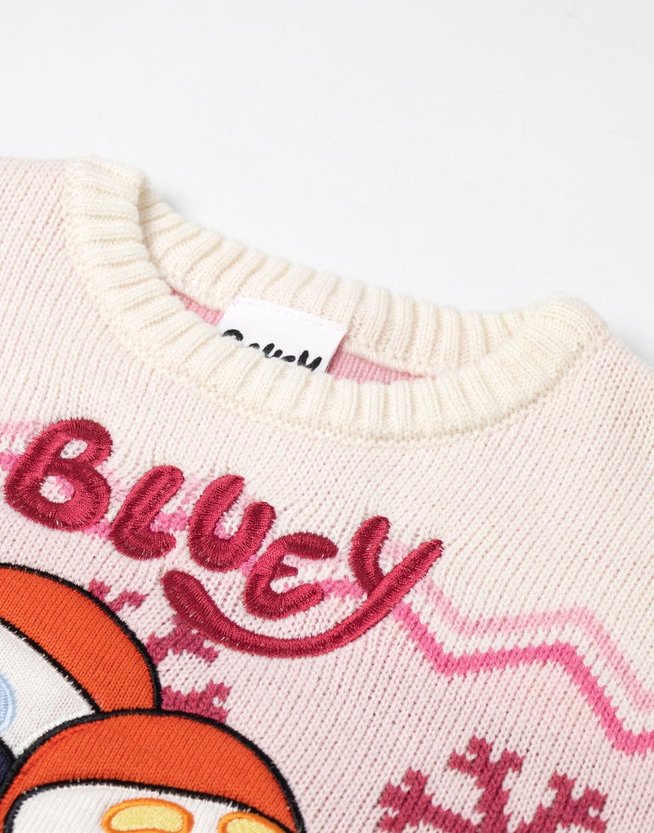 Vanilla Underground Bluey Kids Cream Christmas Jumper (2-7yrs)