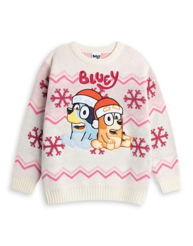 Vanilla Underground Bluey Kids Cream Christmas Jumper (2-7yrs)