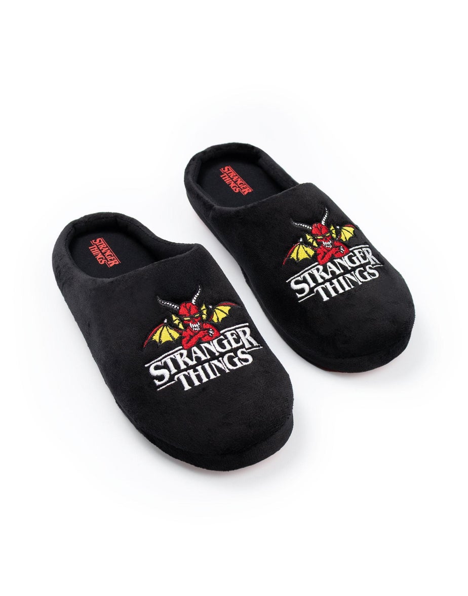 Stranger Things Black Mule Slippers