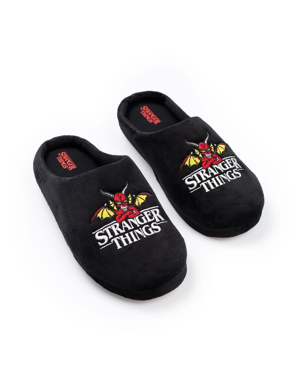 Stranger Things Black Mule Slippers