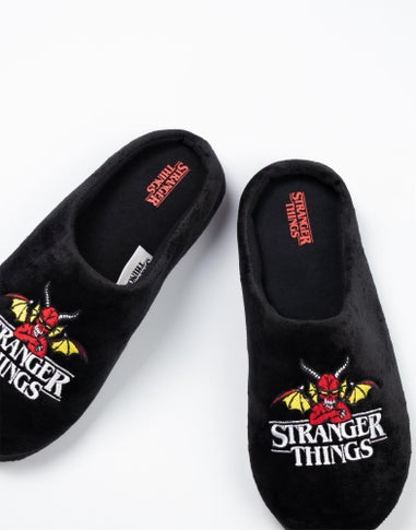 Stranger Things Black Mule Slippers