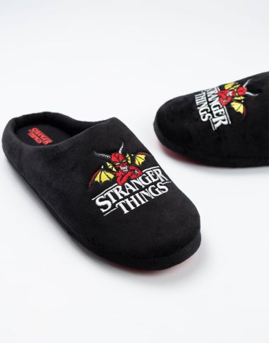 Stranger Things Black Mule Slippers