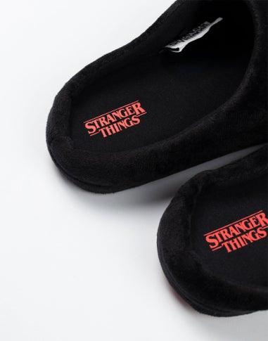 Stranger Things Black Mule Slippers