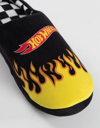 Hot Wheels Black Mule Slippers