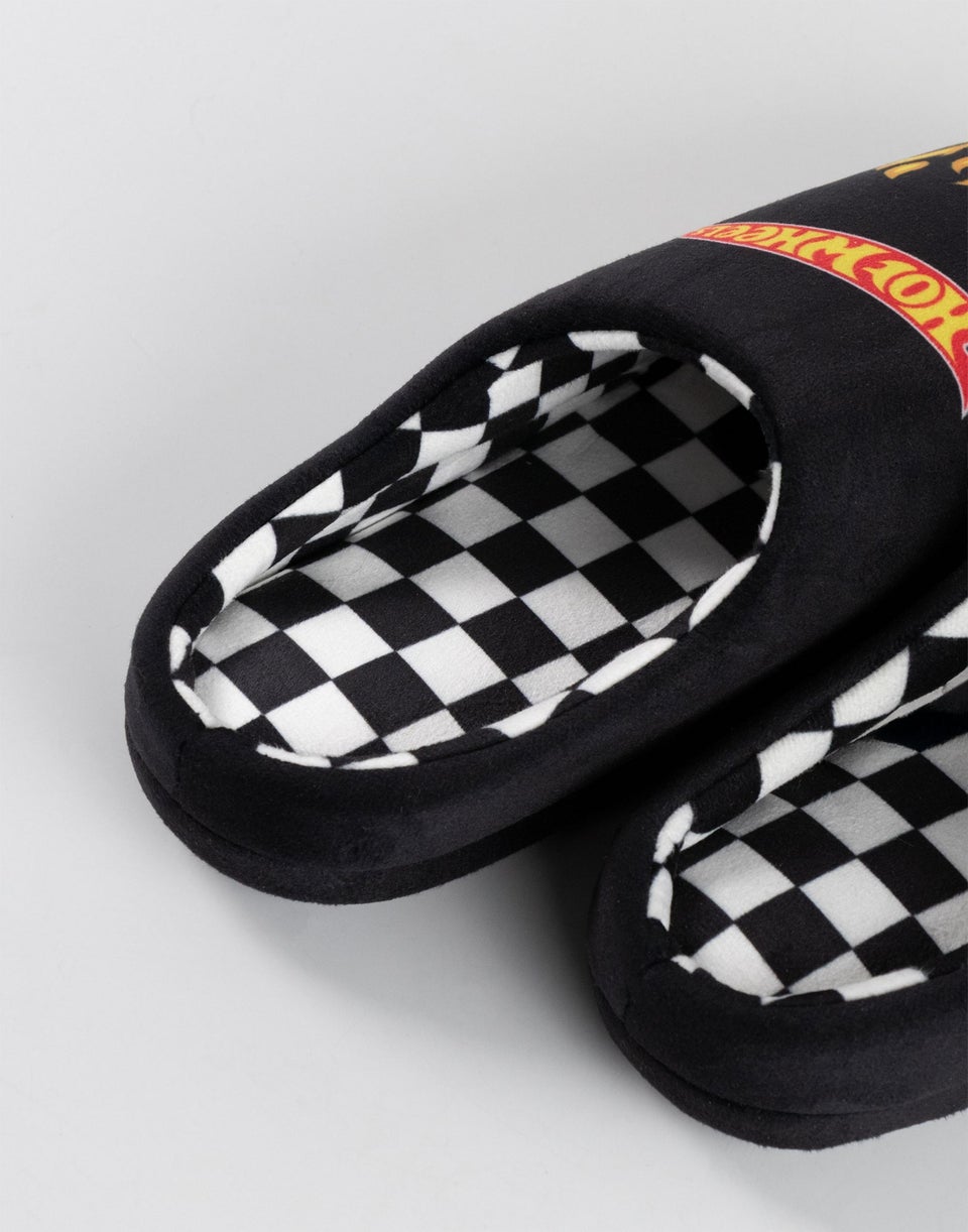 Hot Wheels Black Mule Slippers