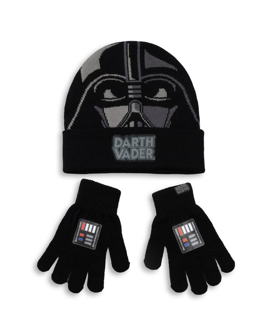 Star Wars Kids Black Beanie & Gloves