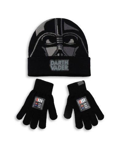 Star Wars Kids Black Beanie & Gloves