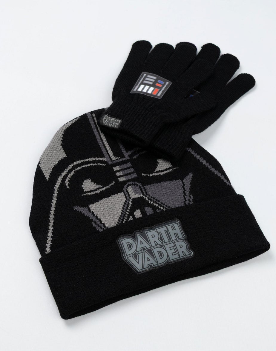 Star Wars Kids Black Beanie & Gloves