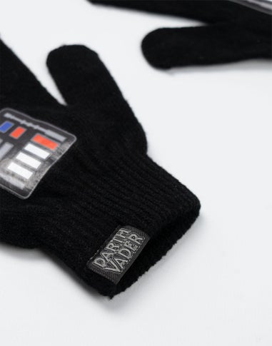 Star Wars Kids Black Beanie & Gloves