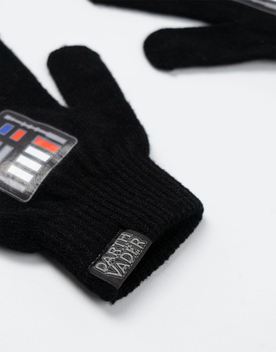 Star Wars Kids Black Beanie & Gloves