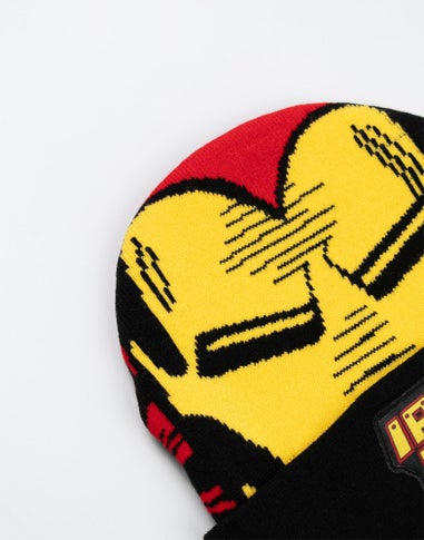 Marvel Iron Man Kids Red Beanie & Gloves