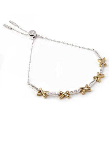 Say It With Silver & Gold Adjustable Tennis Bracelet