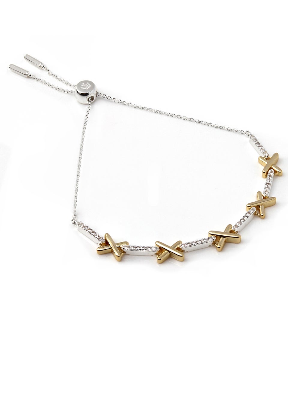 Say It With Silver & Gold Adjustable Tennis Bracelet