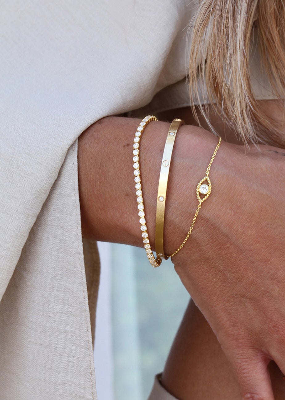 Say It With Gold Tennis Bracelet
