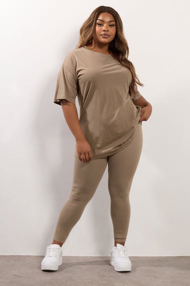 Yours Curve Natural Brown Leggings