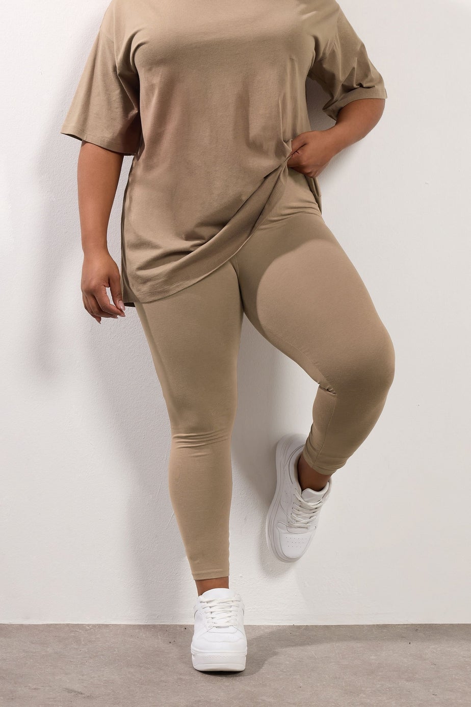 Yours Curve Natural Brown Leggings