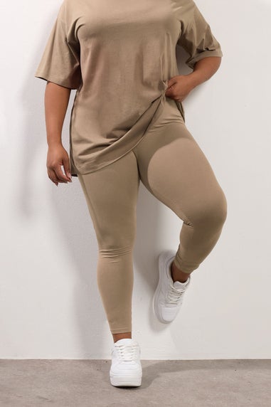 Yours Curve Natural Brown Leggings
