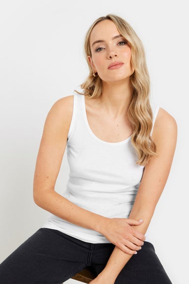 Long Tall Sally 2 Pack Black & White Vest Tops