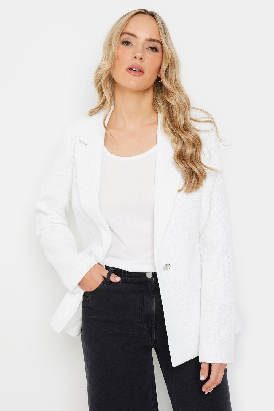 Long Tall Sally 2 Pack Black & White Vest Tops