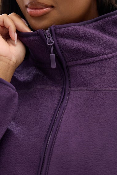 Yours Curve Purple Fleece Jacket