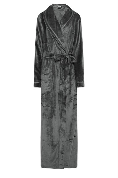 Long Tall Sally Charcoal Grey Shawl Collar Maxi Dressing Gown