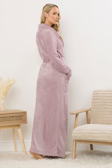 Long Tall Sally Light Pink Shawl Collar Maxi Dressing Gown