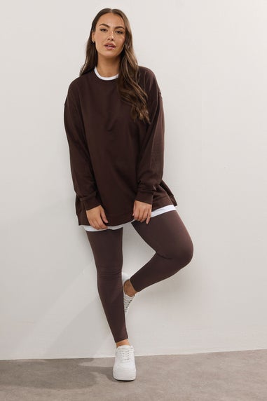 Yours Curve Chocolate Brown Leggings