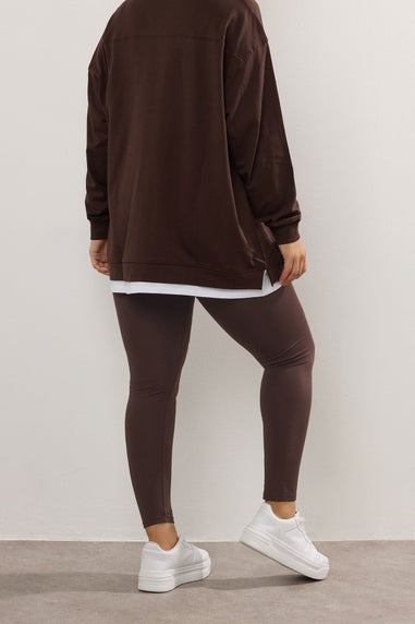 Yours Curve Chocolate Brown Leggings