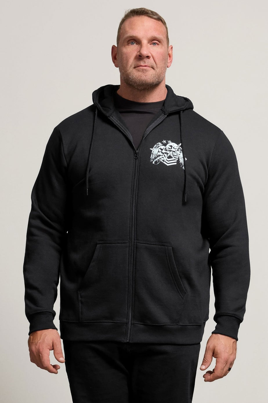 BadRhino Black Skull Military Zip Through Hoodie
