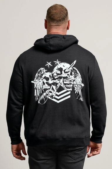 BadRhino Black Skull Military Zip Through Hoodie