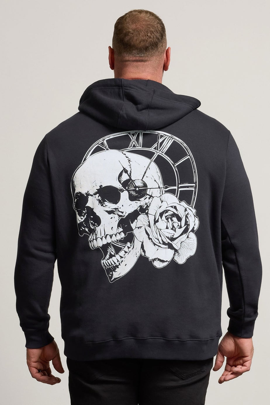 BadRhino Navy Blue Skull Zip Through Hoodie