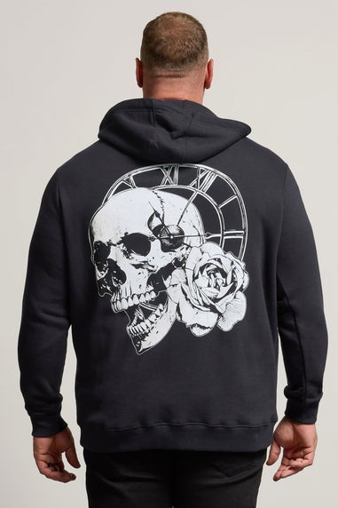 BadRhino Navy Blue Skull Zip Through Hoodie
