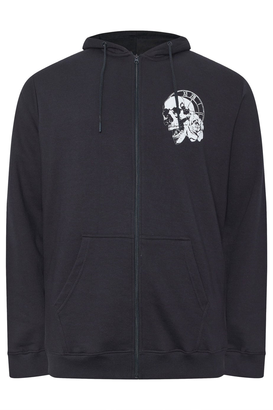 BadRhino Navy Blue Skull Zip Through Hoodie